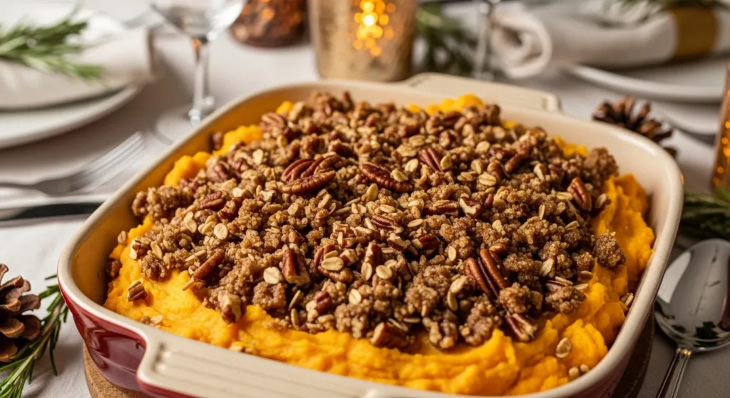 Sweet Potato Casserole with Pecan Streusel