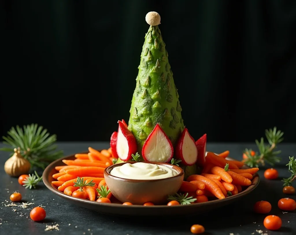 Whimsical Elf Hat Veggie Tray