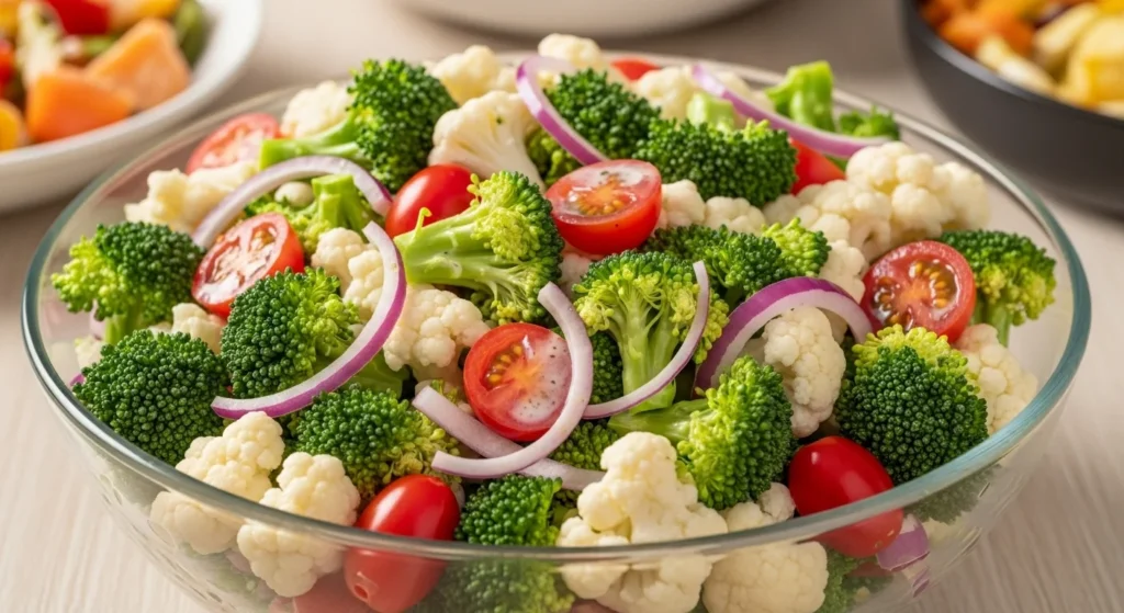 Broccoli & Cauliflower Christmas Crunch Salad