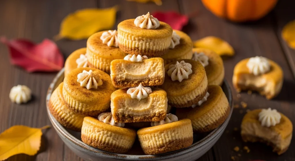 Mini Pumpkin Cheesecake Cookie Bites