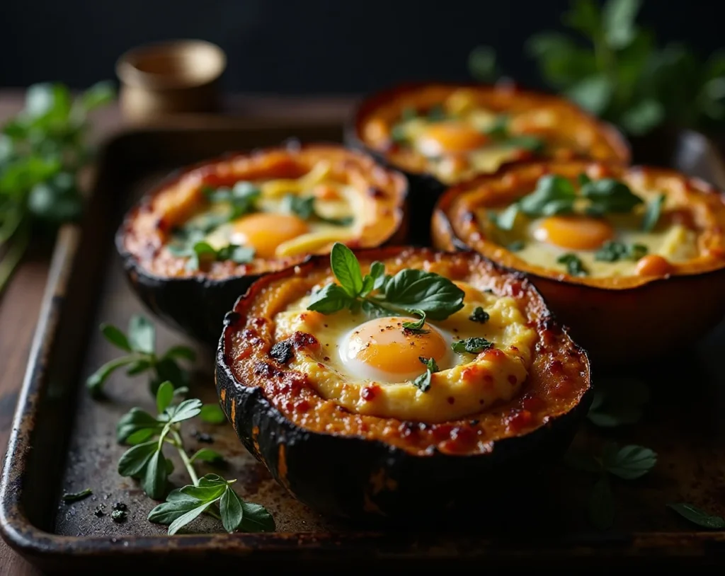 Acorn Squash Breakfast Boats
