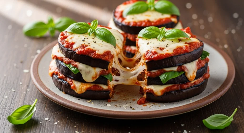 Baked Eggplant Parmesan Stacks