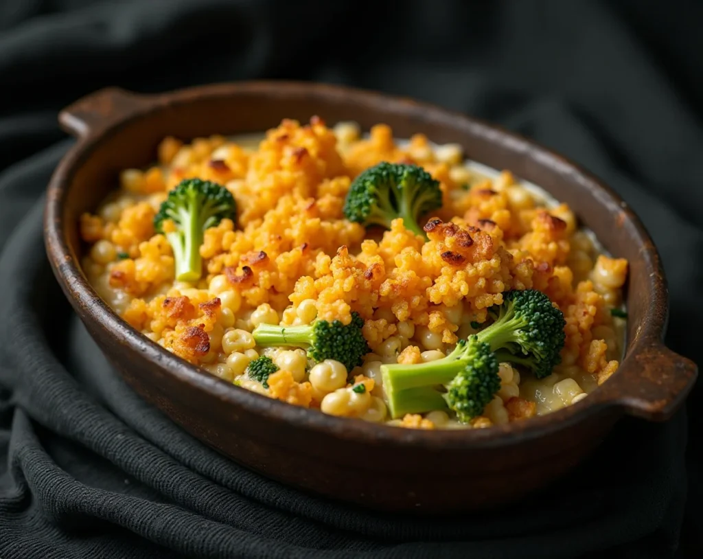 Broccoli Cheddar Quinoa Casserole
