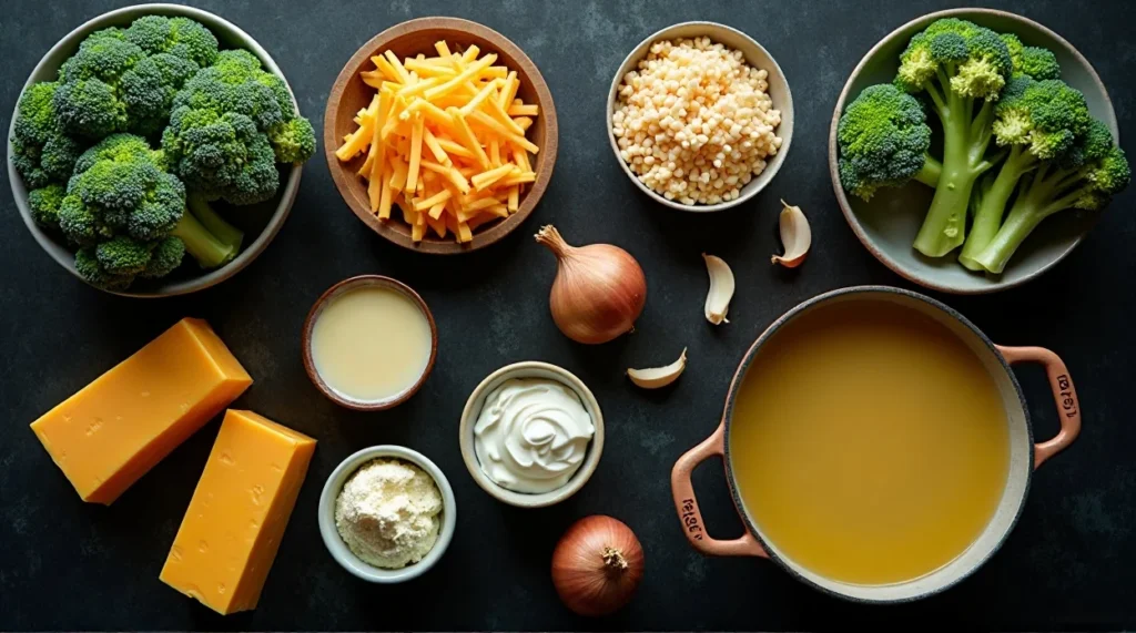 Cheddar Soup ingredients