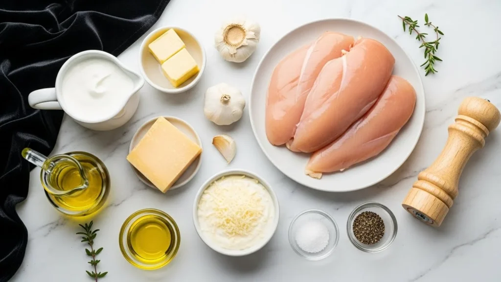 Chicken Alfredo ingredients (1)