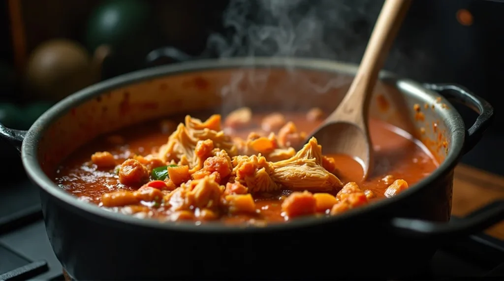 Chicken Tortilla cooking