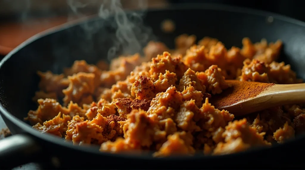 Chicken Tostadas cooking
