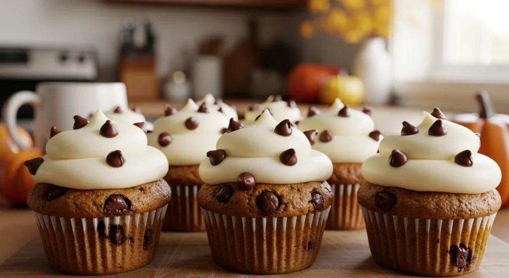 Chocolate Chip Pumpkin Spice Cupcakes