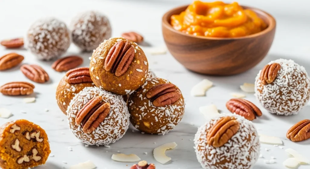 Coconut Pecan Pumpkin Protein Balls