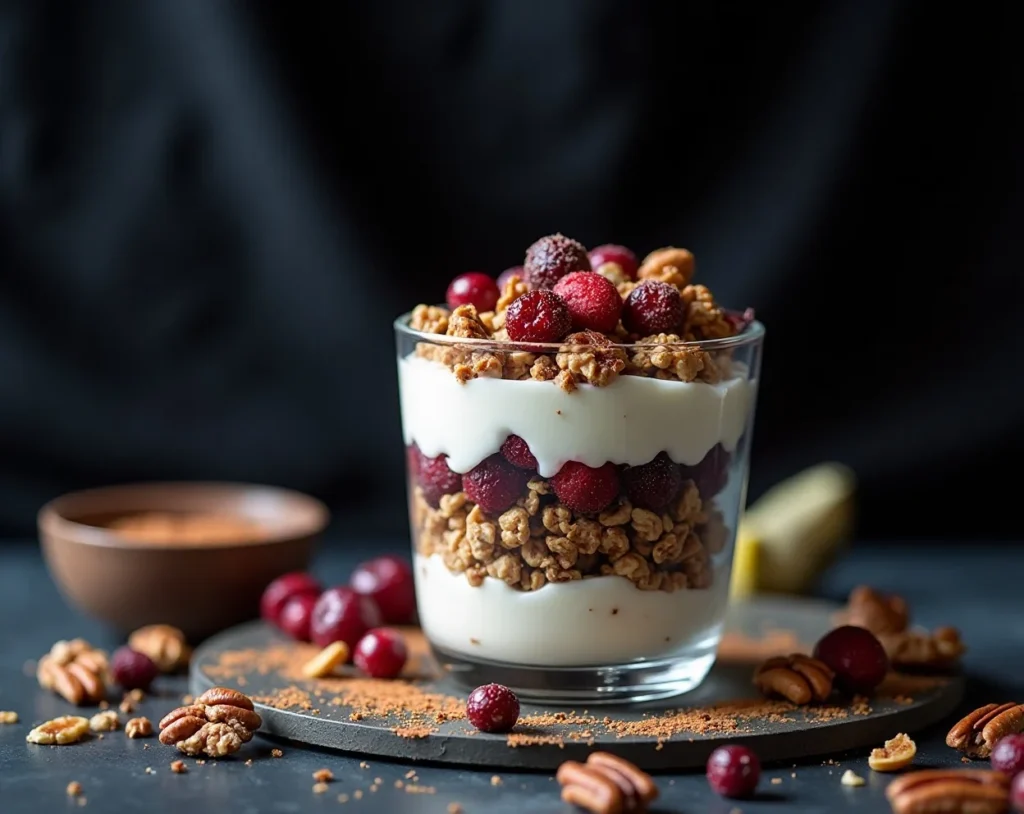 Cranberry Pecan Granola Parfait