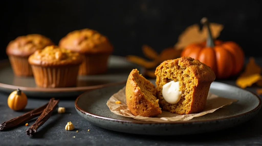 Cream Cheese Stuffed Pumpkin Muffins