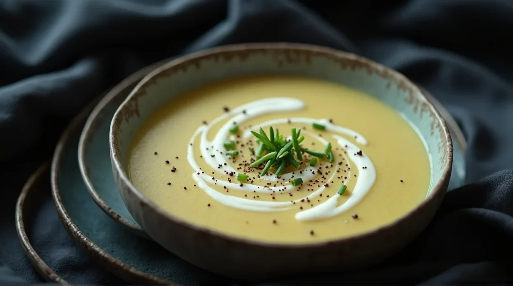 Creamy Potato Leek Soup with Garlic