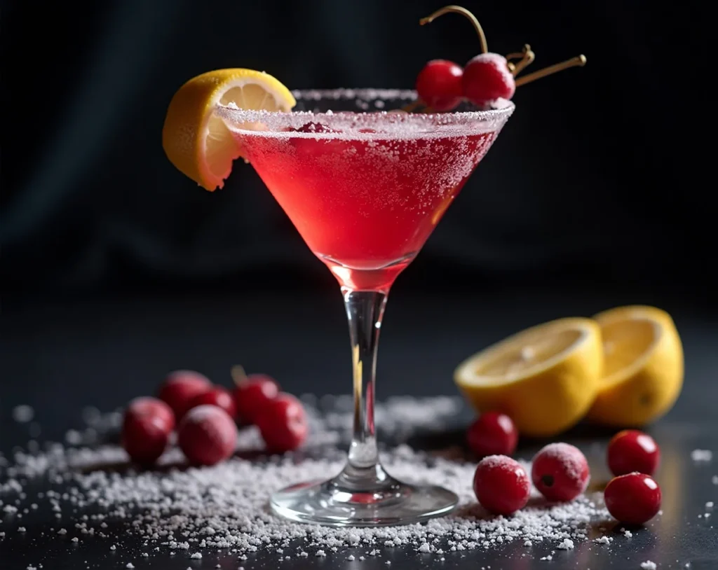 Creamy Vanilla Cranberry Lemon Drop Martini