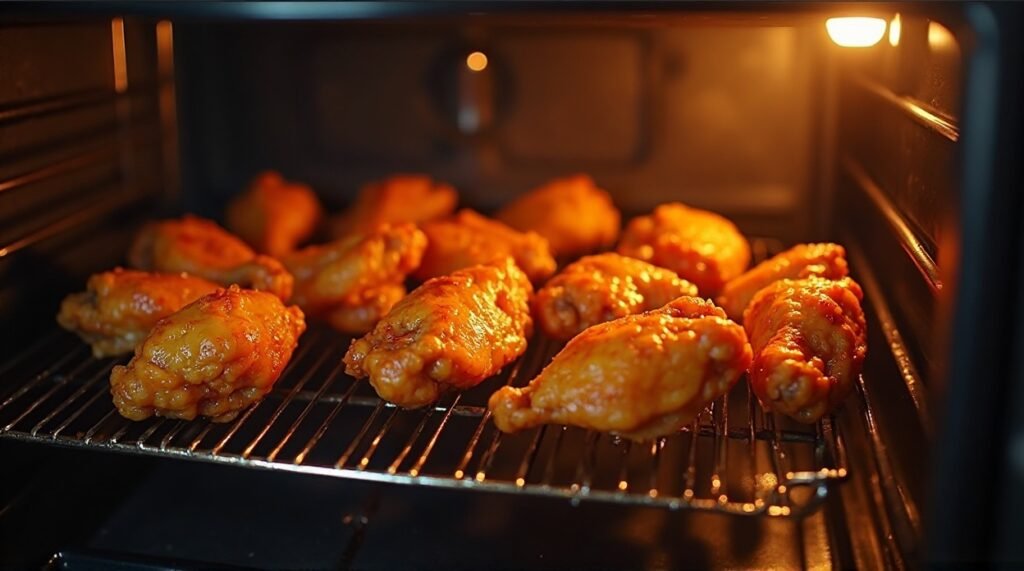 Crispy Keto Buffalo Wings mid process