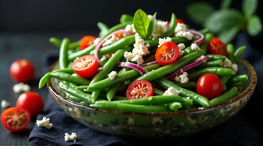 Fresh Green Bean Salad with Feta and Tomatoes