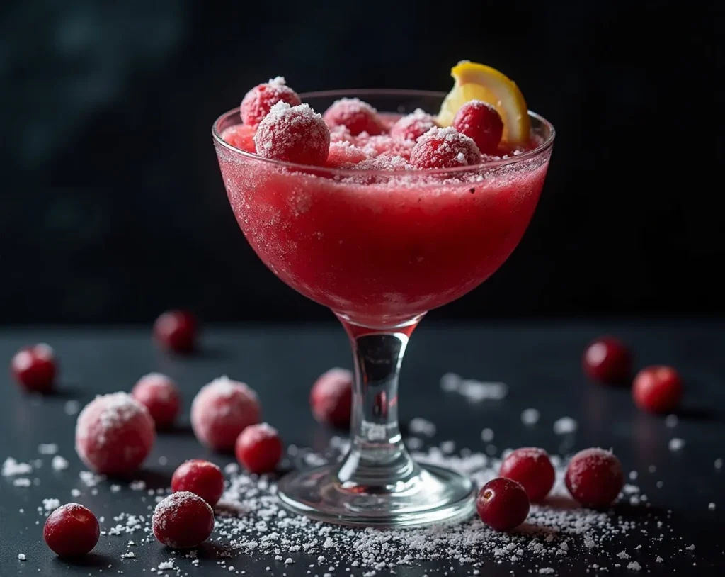 Frozen Blended Cranberry Lemon Drop Martini