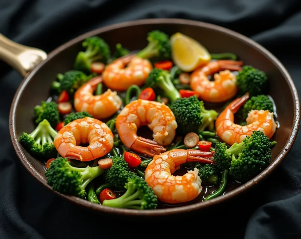 Garlic Lemon Shrimp with Broccoli Rabe