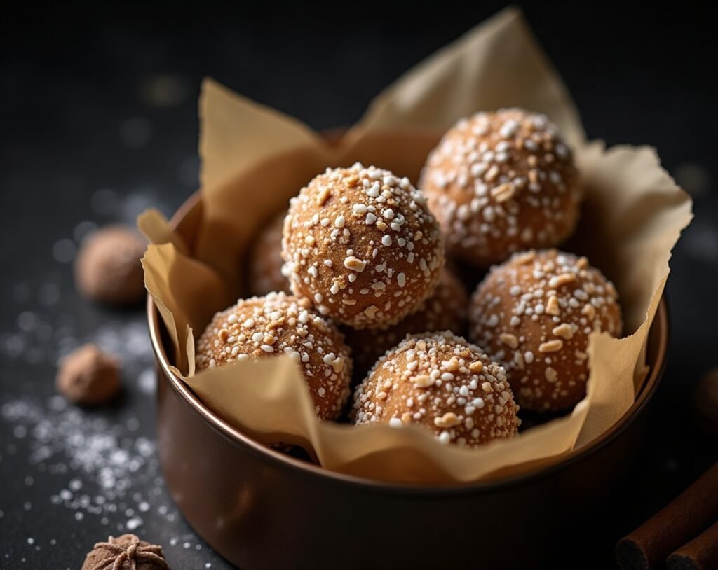 Gingerbread Truffles Rolled in Festive Dust