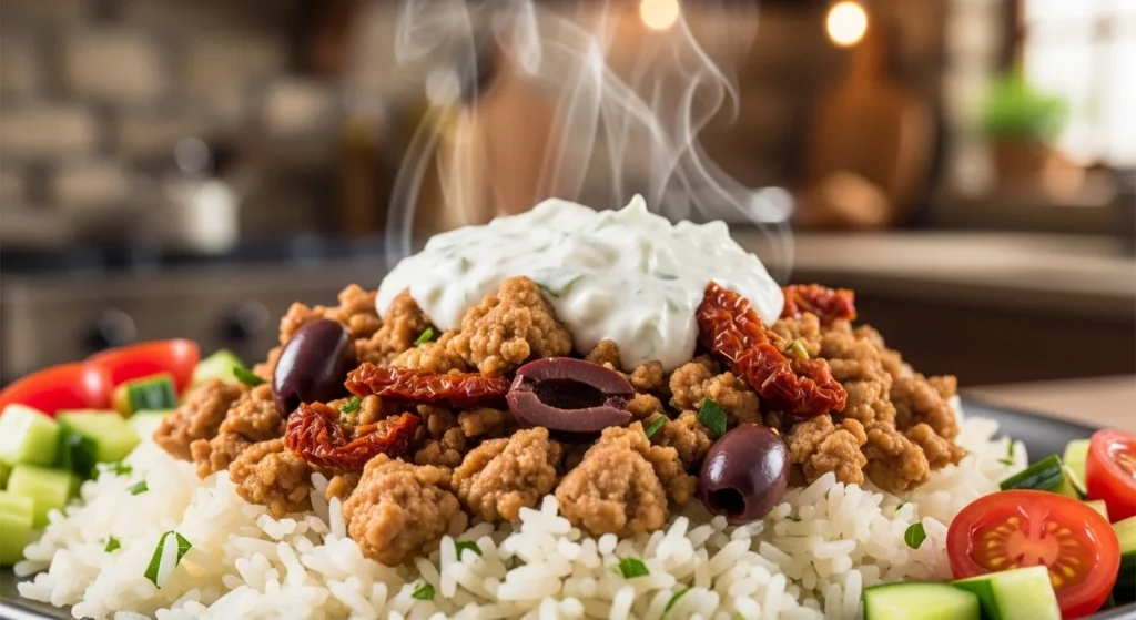 Greek Ground Turkey with Sun-Dried Tomatoes