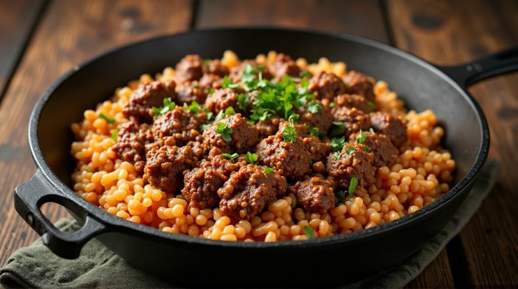 Ground Beef & Rice Skillet