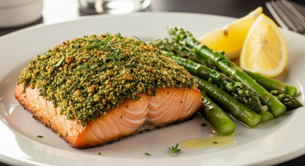 Herb-Crusted Salmon with Asparagus