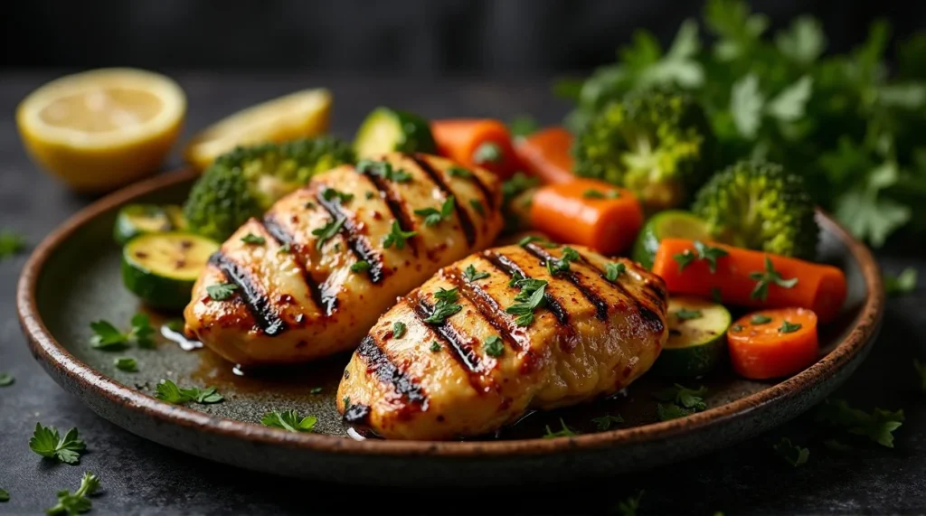 Herb-Grilled Chicken with Rainbow Veggies