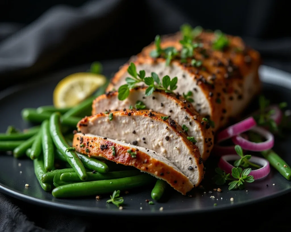 Herb-Roasted Turkey Tenderloin with Green Bean Salad