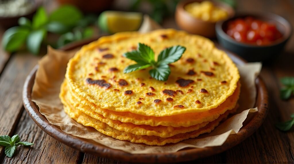 Homemade corn tortillas