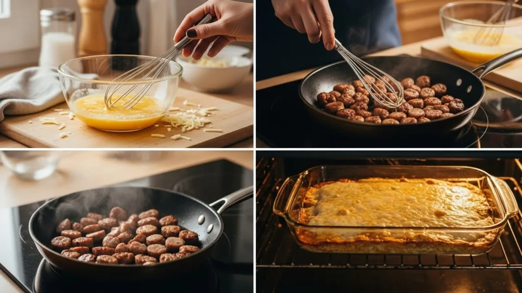 Keto Breakfast Casserole making process
