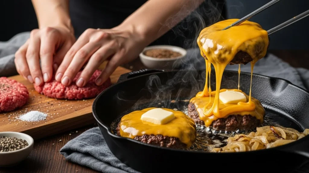 Keto Cheeseburger making process