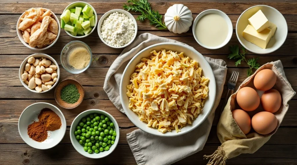 Keto Chicken Pot Pie ingredients