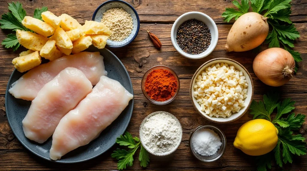Keto Fish and Chips ingredients