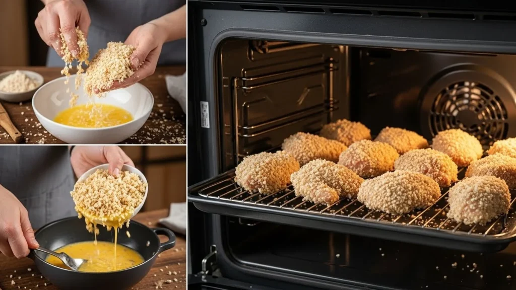 Keto Fried Chicken making process