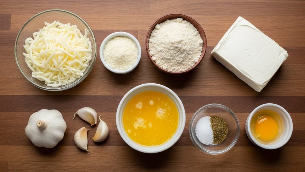 Keto Garlic(Cheesy & Crispy) Bread ingredients