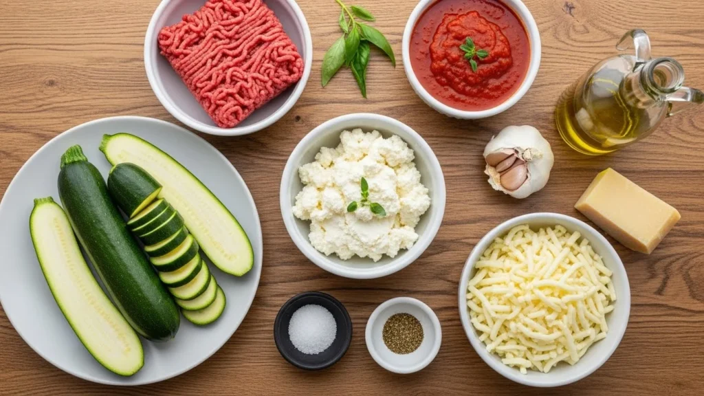 Keto Lasagna ingredients