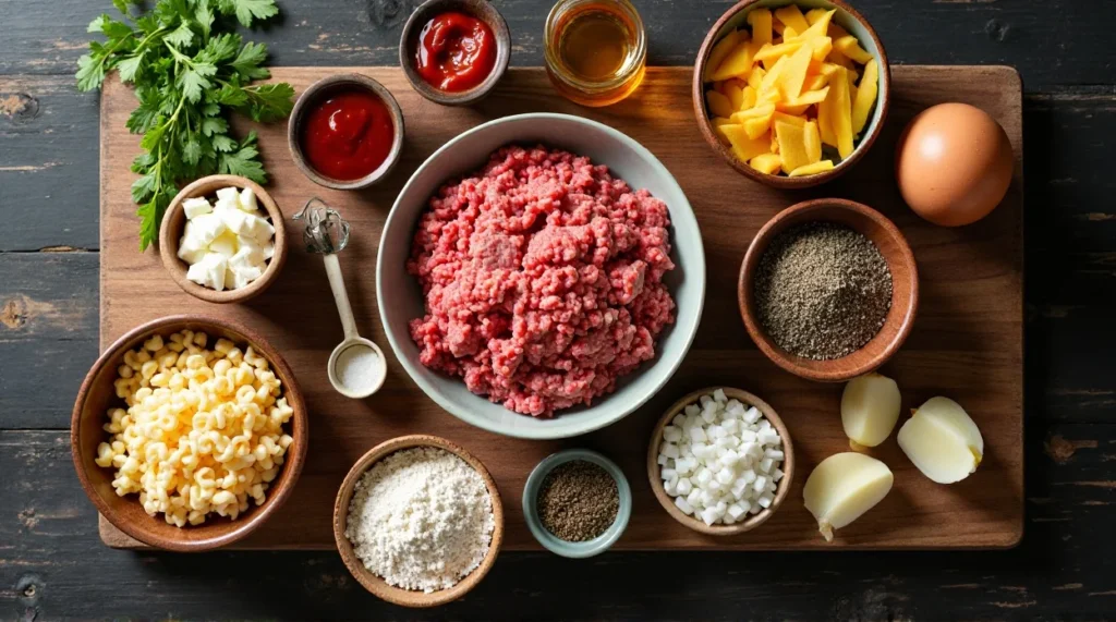 Keto Meatloaf ingredients