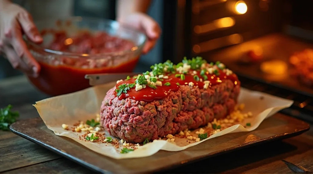 Keto Meatloaf making process