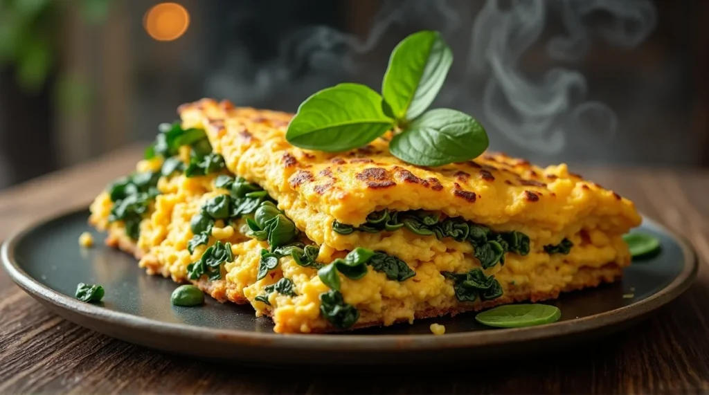Keto Omelette with Spinach and Cheddar