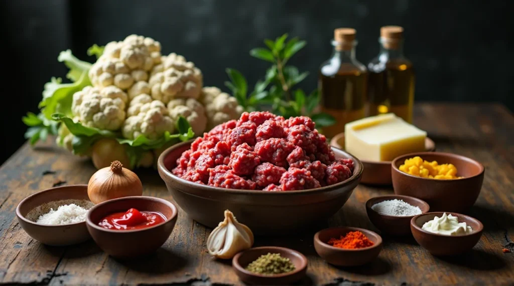 Keto Shepherd’s Pie ingredients