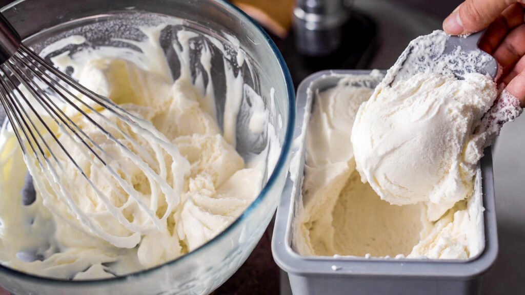 Keto Vanilla Ice Cream making process