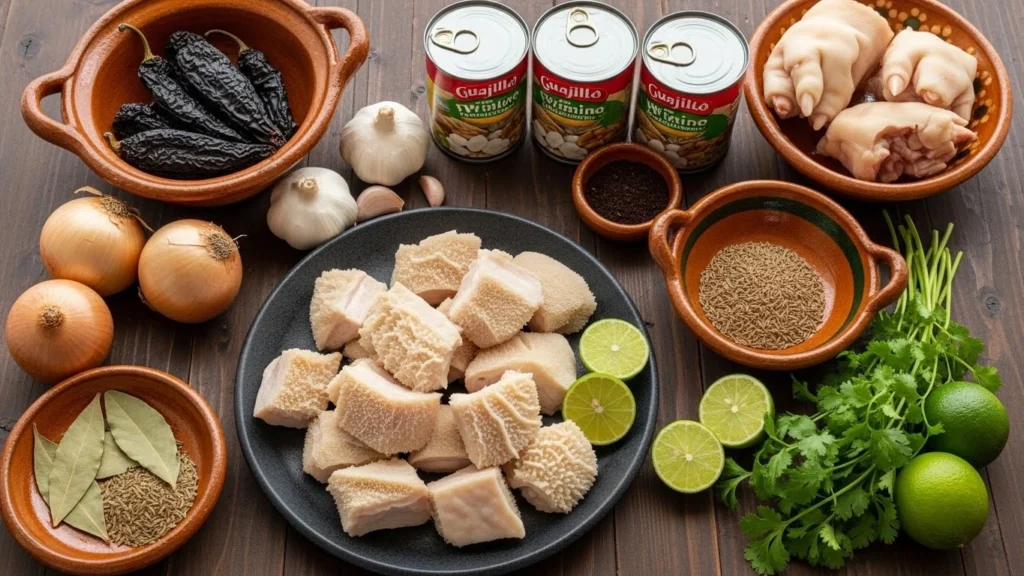 Menudo Tripe Soup ingredients