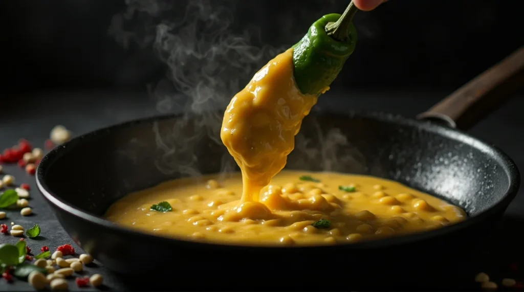 Mexican Chiles Rellenos cooking