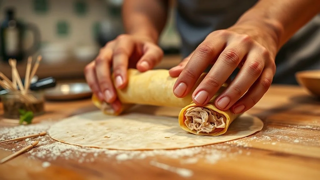 Mexican Flautas cooking