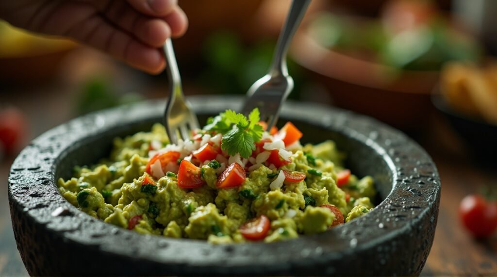 Mexican Guacamole cooking