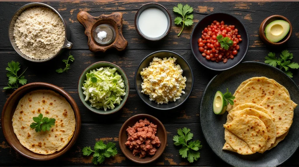 Mexican Sopes Crispy ingredients