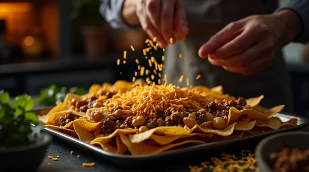 Nachos cooking
