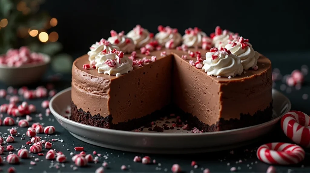 No-Bake Chocolate Peppermint Cheesecake