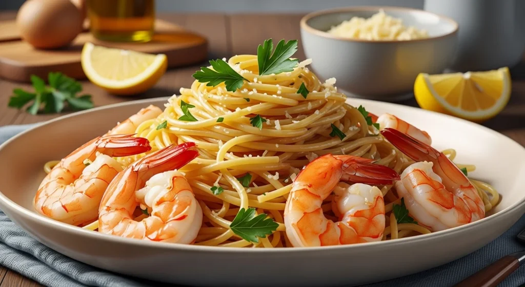 One-Pan Lemon Garlic Shrimp Pasta