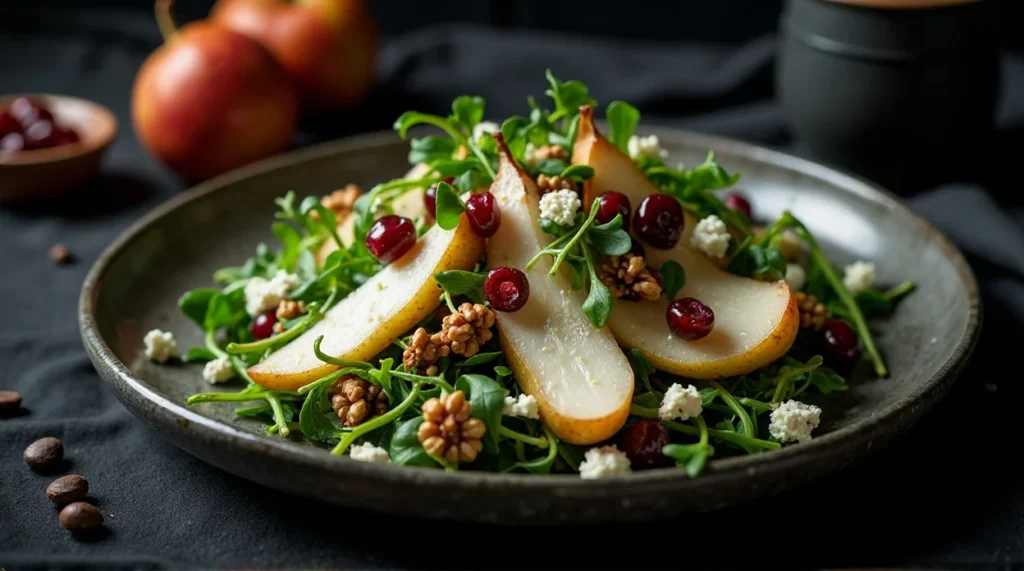 Pear & Arugula Salad with Walnut Vinaigrette