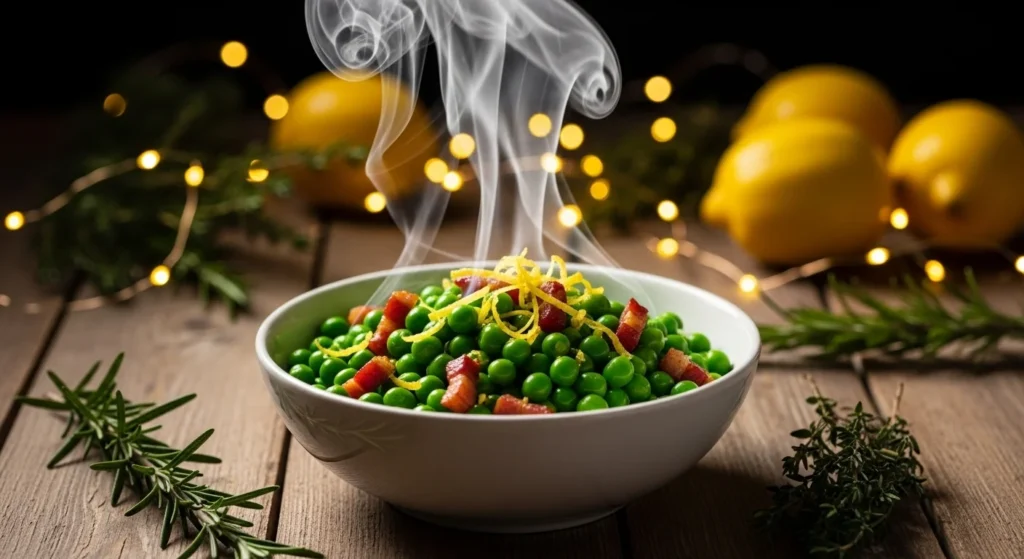 Peas and Pancetta with Lemon